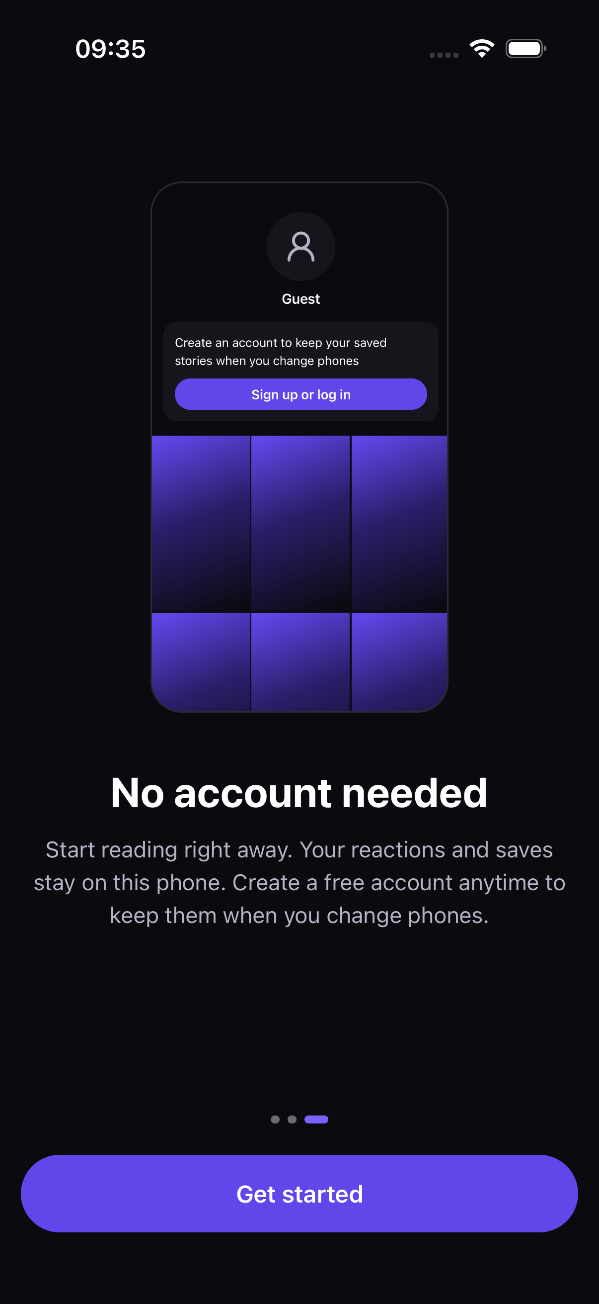 SwipelyNews app screenshot (English interface)
